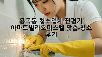 용곡동 청소업체 찐평가! ✨ 아파트/빌라/오피스텔 맞춤 청소 후기🏡