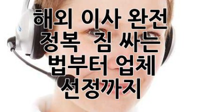 해외 이사 완전 정복! ✈️ 짐 싸는 법부터 업체 선정까지 💯